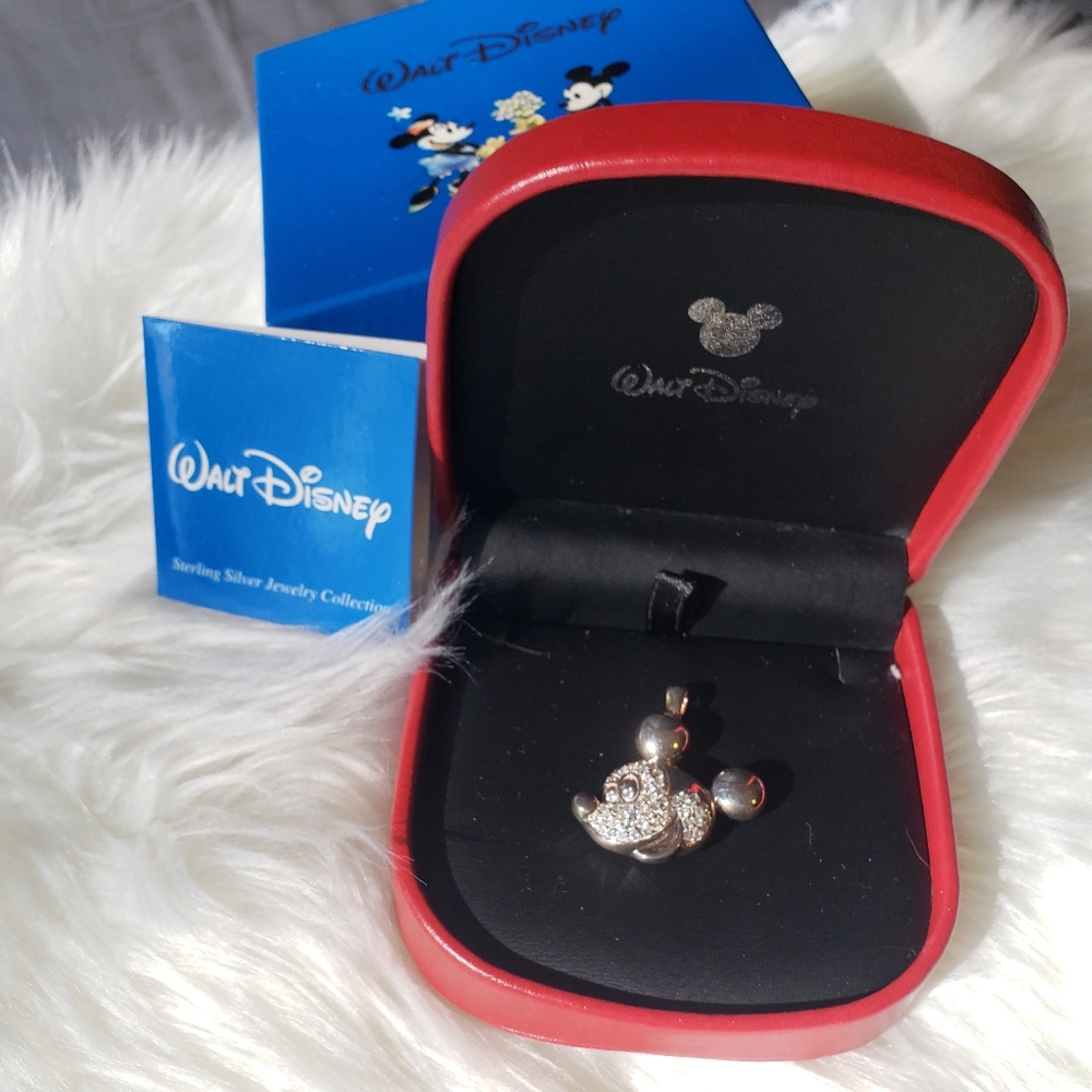 Cubic zirconia sterling silver Mickey Mouse pendan